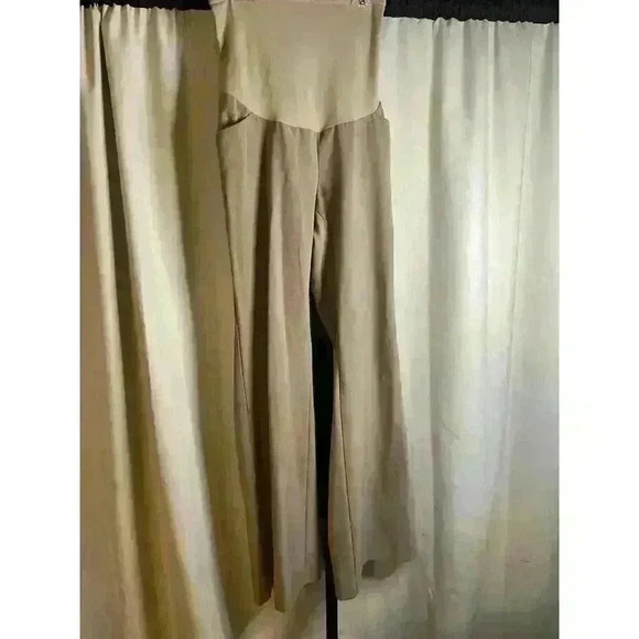 Motherhood Maternity Jeans Full Panel Khaki Wide Leg Pants Med - Picture 1 of 8